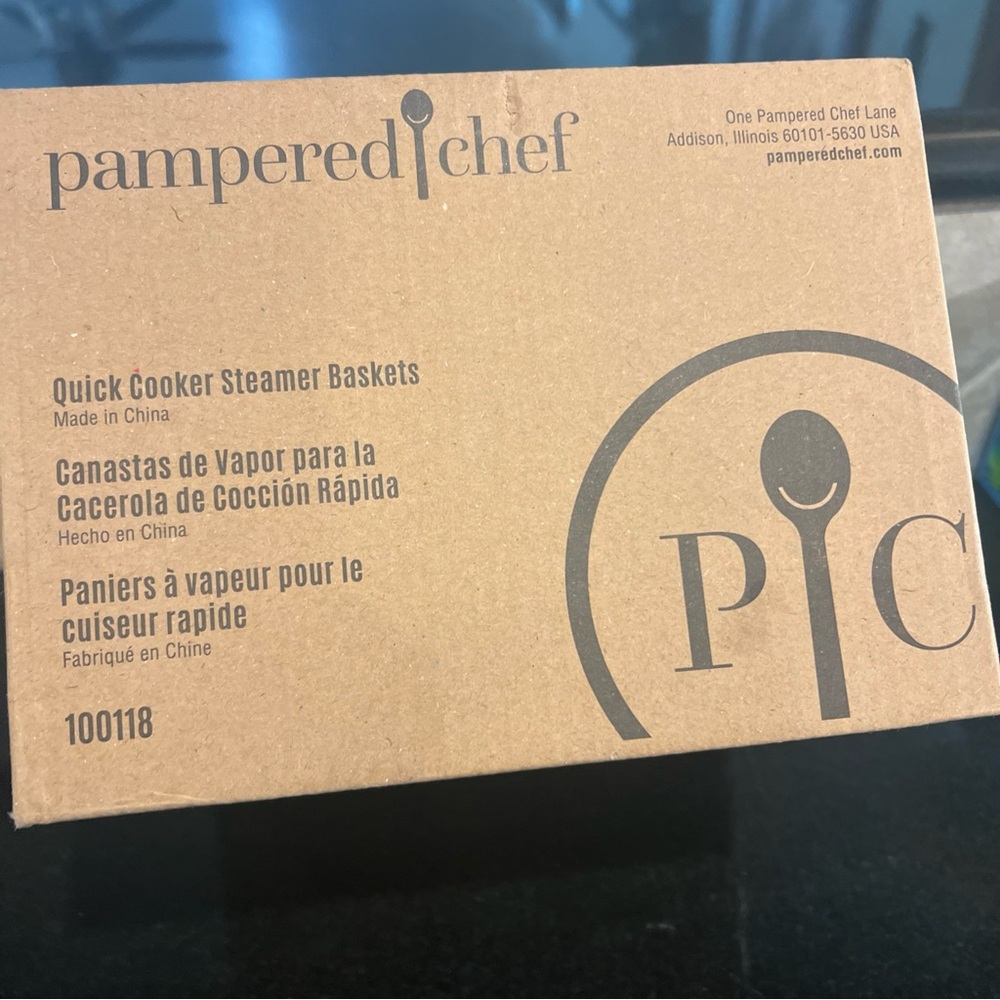 Pampered Chef Steamer Baskets in Brown Box